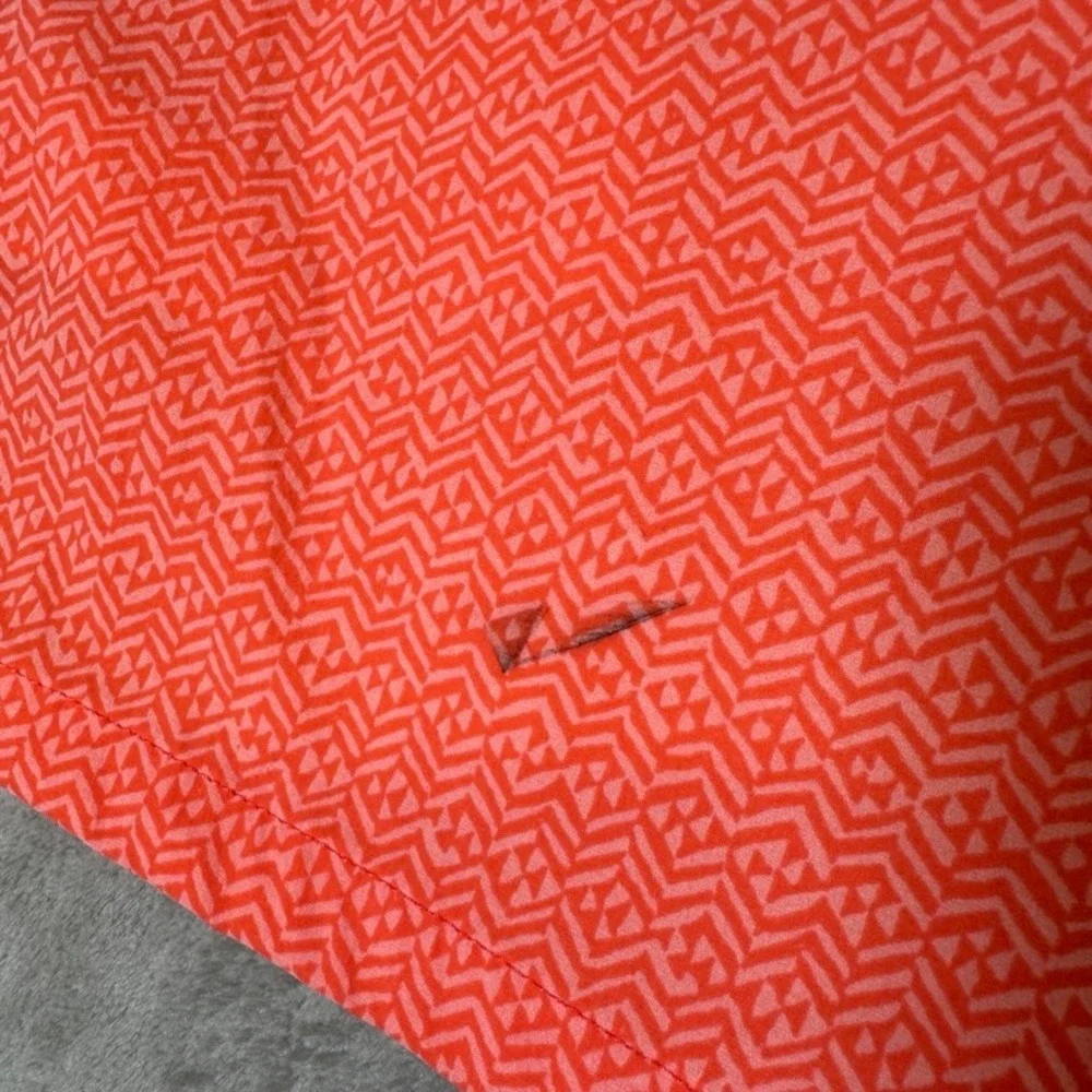 J.Crew Mens XXL Orange Geometric Econyl Regenerated Nylon Swim Trunks 6 Inch